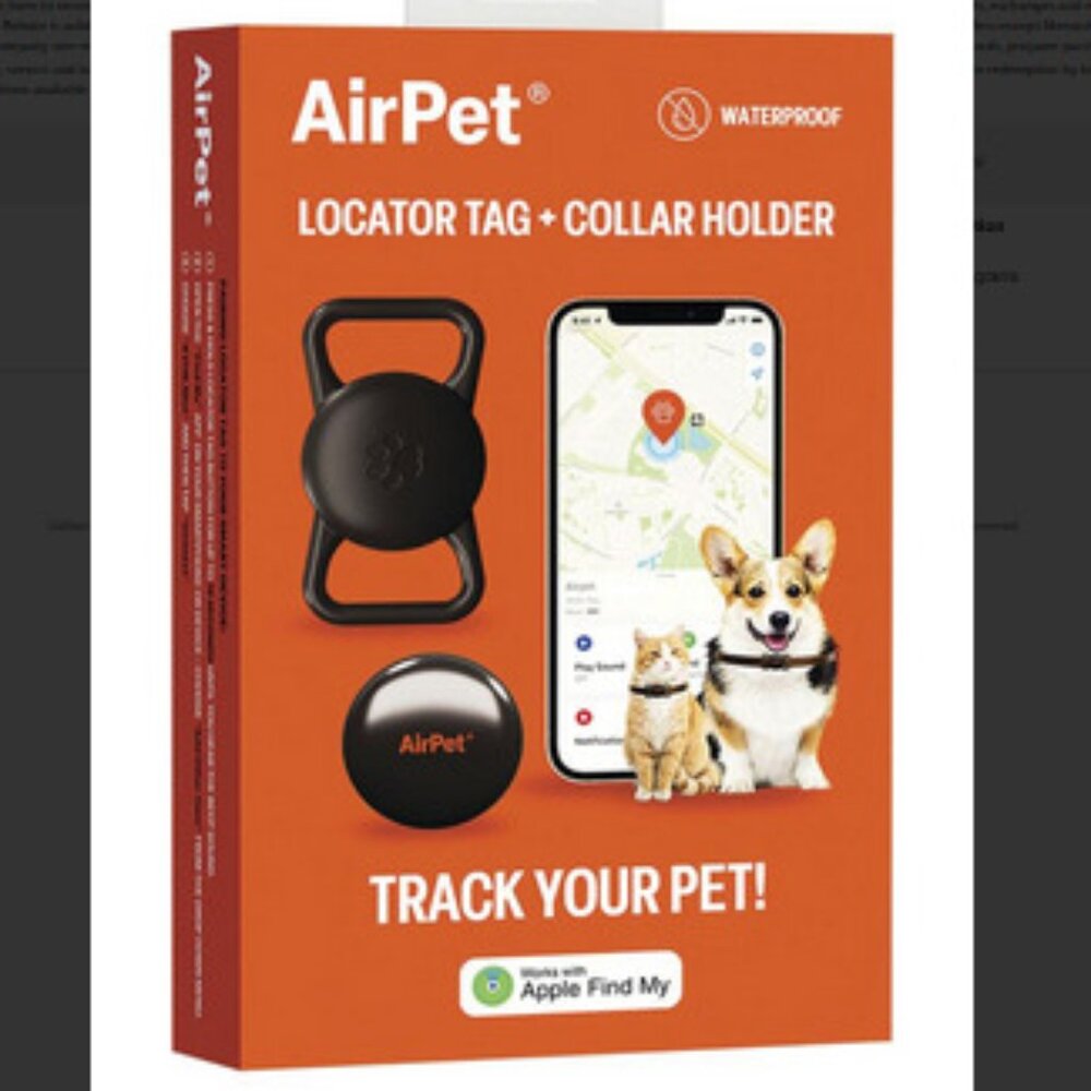 Copy ~ NWT~ Airpet Locator Silicone Tag Holder w/ Reflective Collar, 8"-10" neck